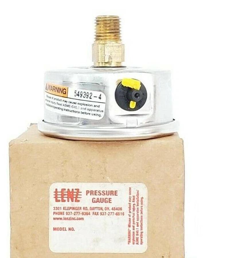 NIB LENZ AFC PRESSURE GAUGE, 0-100PSI, 0-7PSI