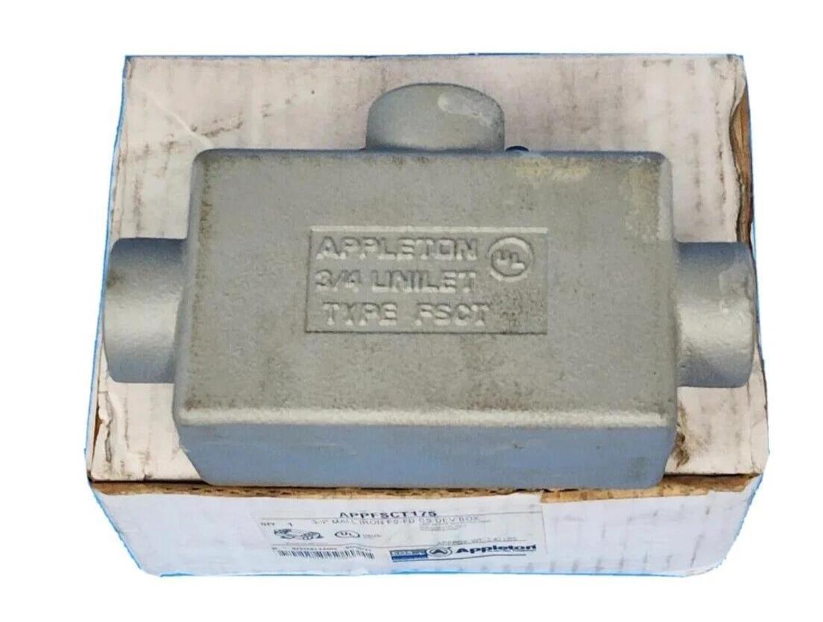 Used NEW EGS APPLETON APPFSCT175 3/4'' MALLABLE IRON FS-FD CS DEV BOX