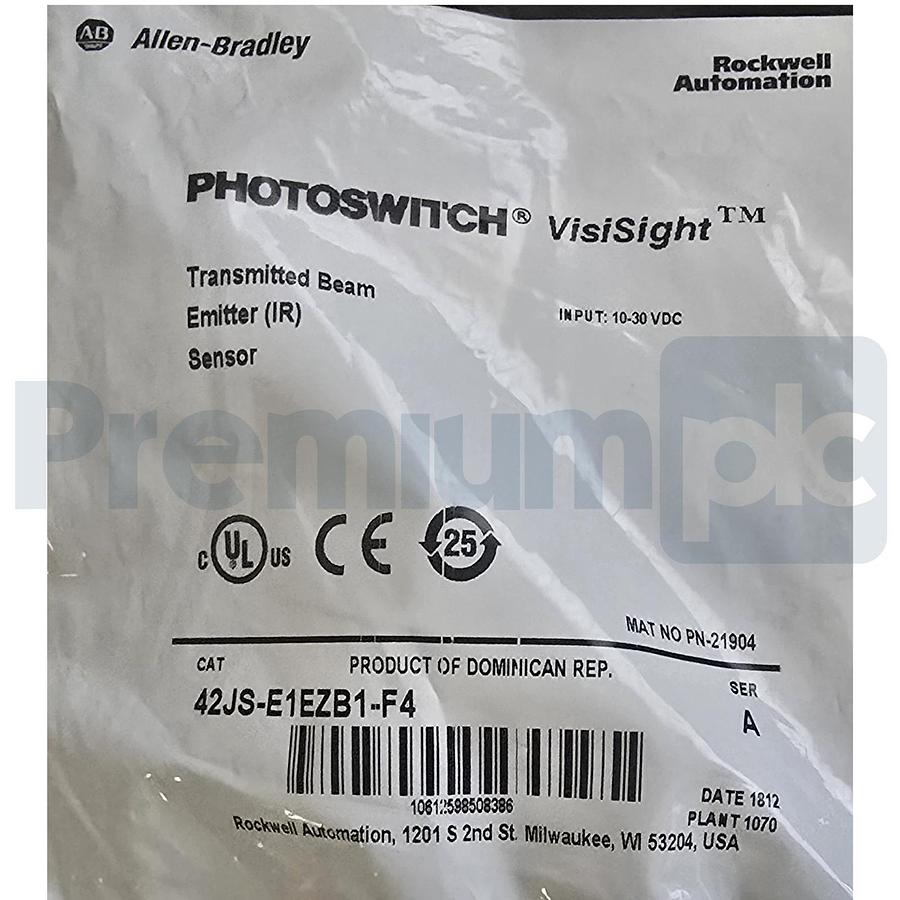 Used Allen-Bradley 42JS-E1EZB1-F4 /A PHOTOSWITCH VisiSight Transmitted Beam Emitter