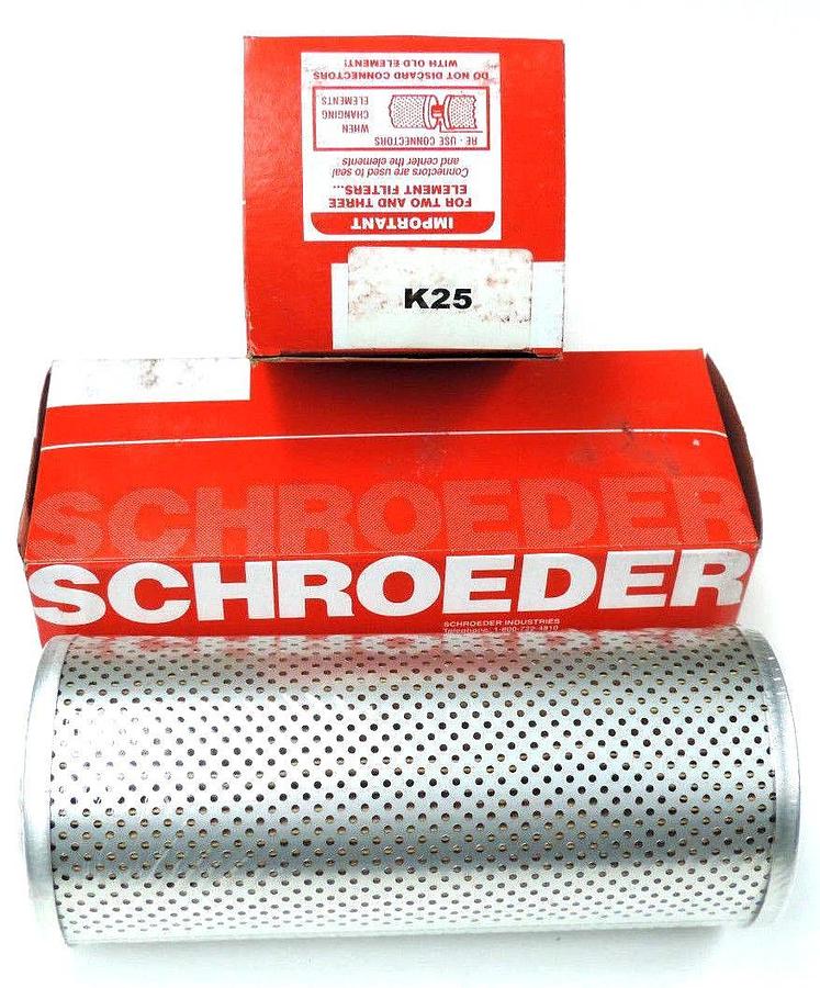 Used LOT OF 2 NIB SCHROEDER K25 FILTERS 150PSID PER ISO-2941