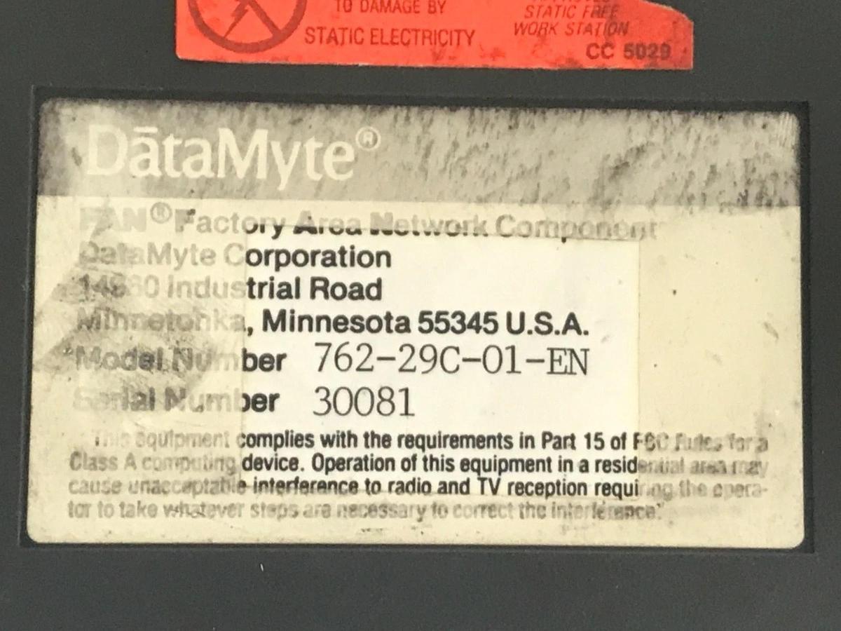 Used DATAMYTE 762-29C-01-EN DATA AQUISITION TERMINAL
