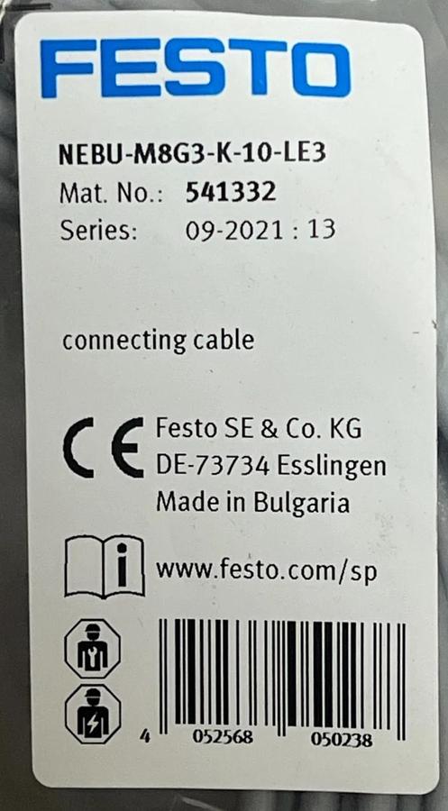 Lot of 7 Festo NEBU-M8G3-K-10-LE3 Connecting Cable M8 3-Pin 10m NEW