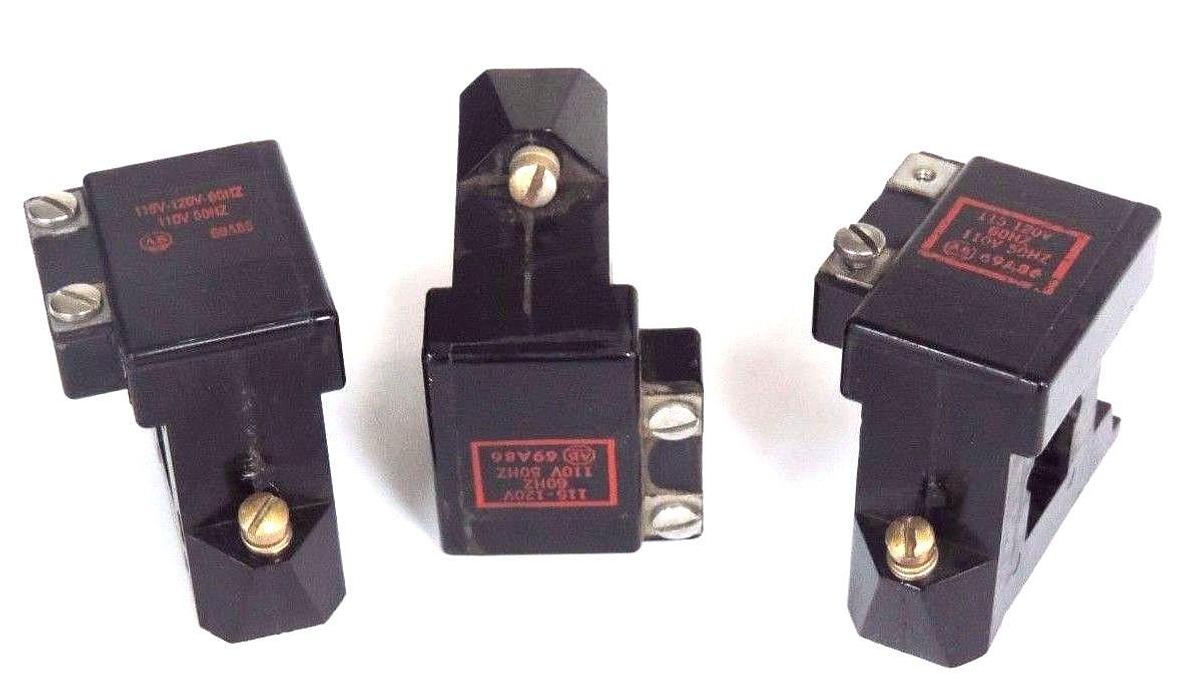 Used LOT OF 3 ALLEN BRADLEY 69A86 COILS 115V-120V-60HZ, 110V 50HZ