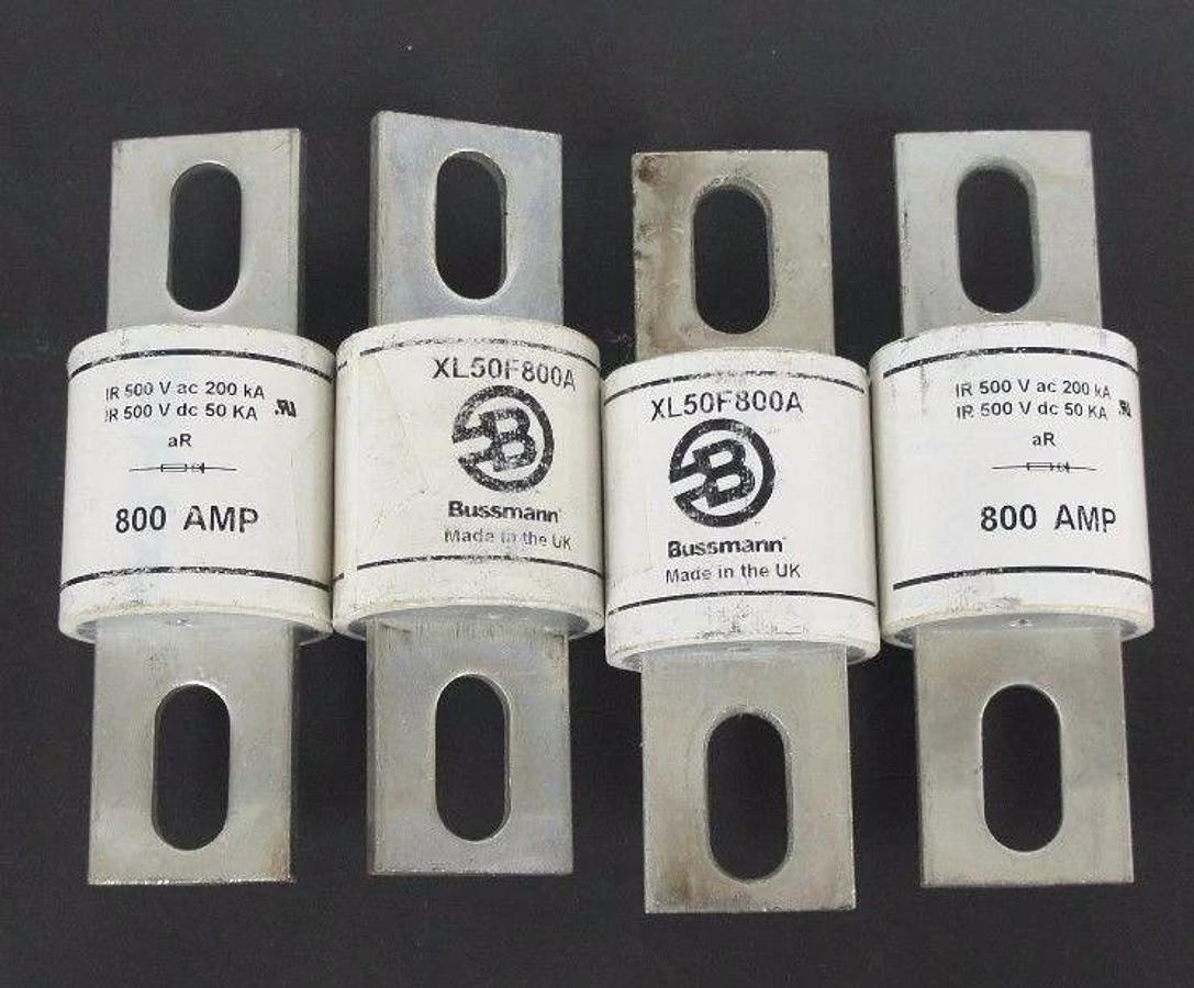 Used LOT OF 4 BUSSMANN XL50F800A FUSES 800A, 500V