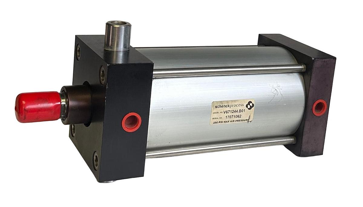 Used NEW SCHENCK PROCESS V671244.B01 / V671244B01 PNEUMATIC CYLINDER 250PSI MAX