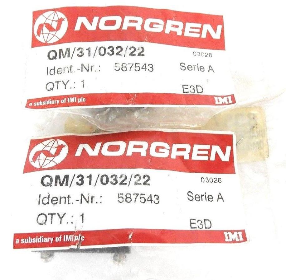 Used LOT OF 2 NEW NORGREN QM/31/032/22 MOUNTING BRACKETS 587543 SER. A