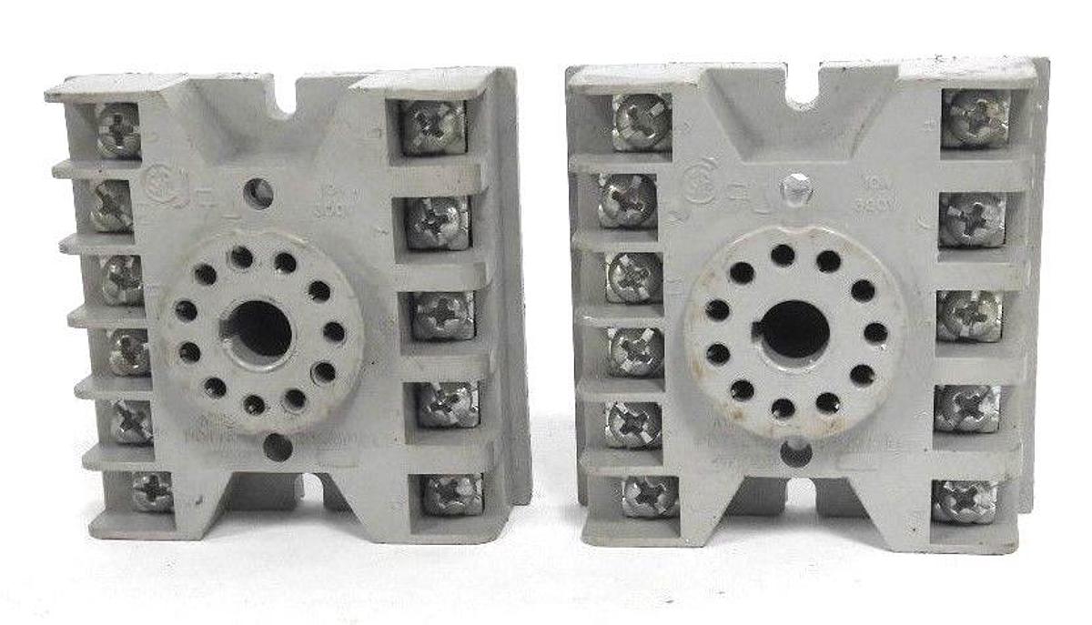 Used LOT OF 12 POTTER & BRUMFIELD 27E123 RELAY SOCKETS 10A, 300V
