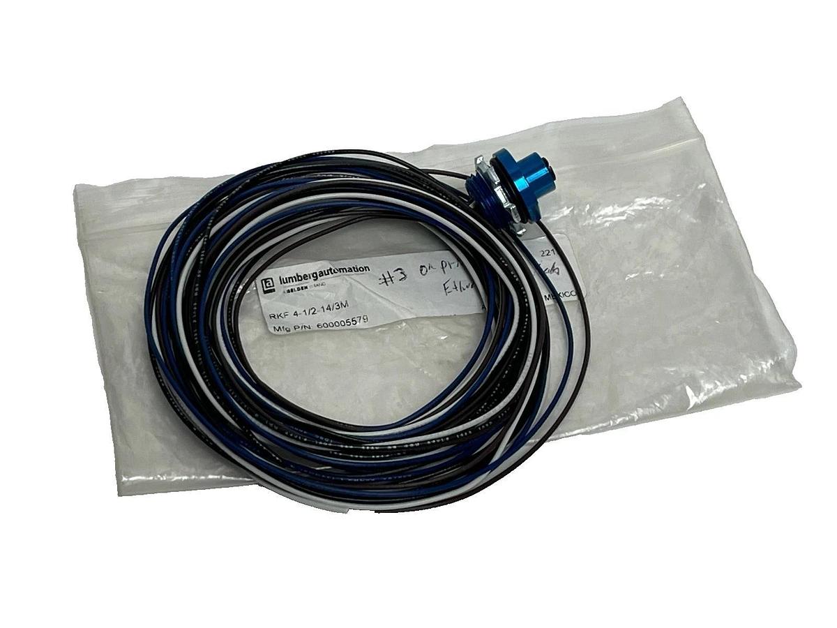 Lumberg Automation RKF 4-1/2-14/3M Receptacle 4-Pole Female 1/2" NPT 3M Leads