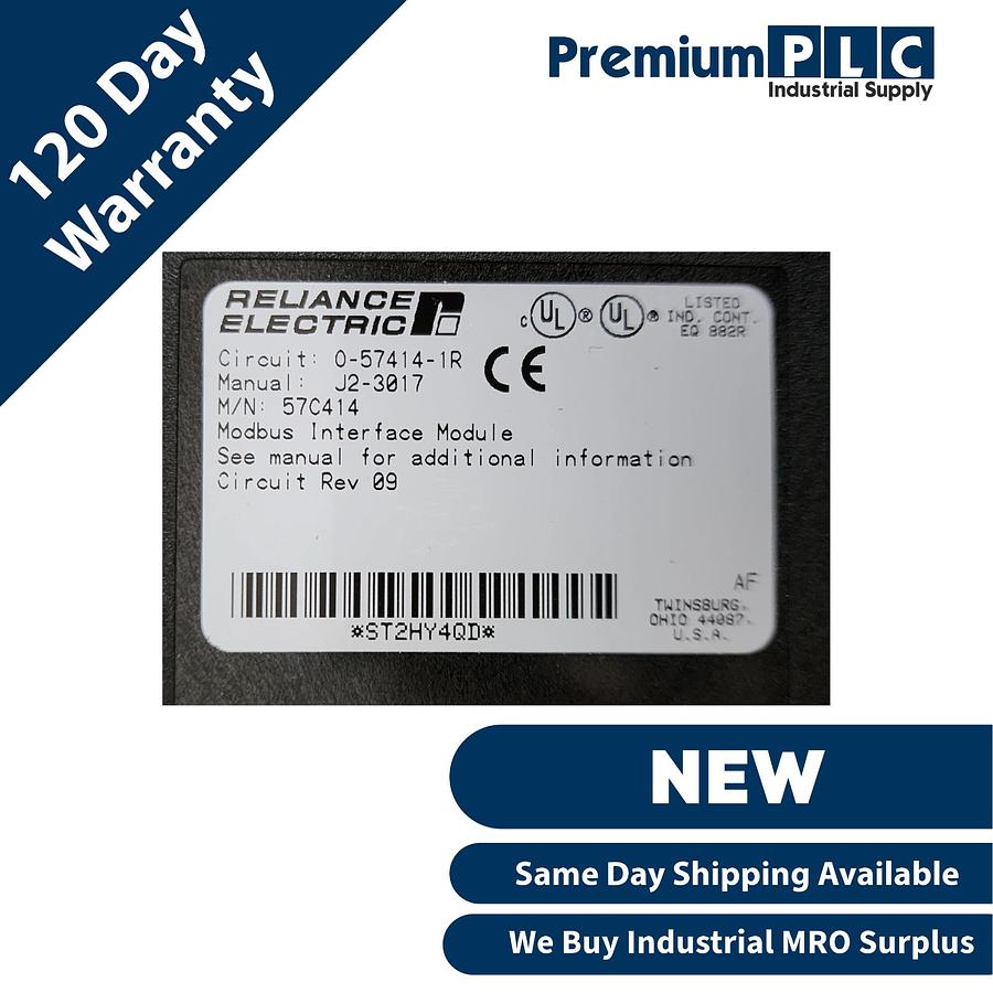 Used NEW RELIANCE ELECTRIC 57C414 REV 09 AutoMax MODBUS INTERFACE 0-57414-1R 57C-414
