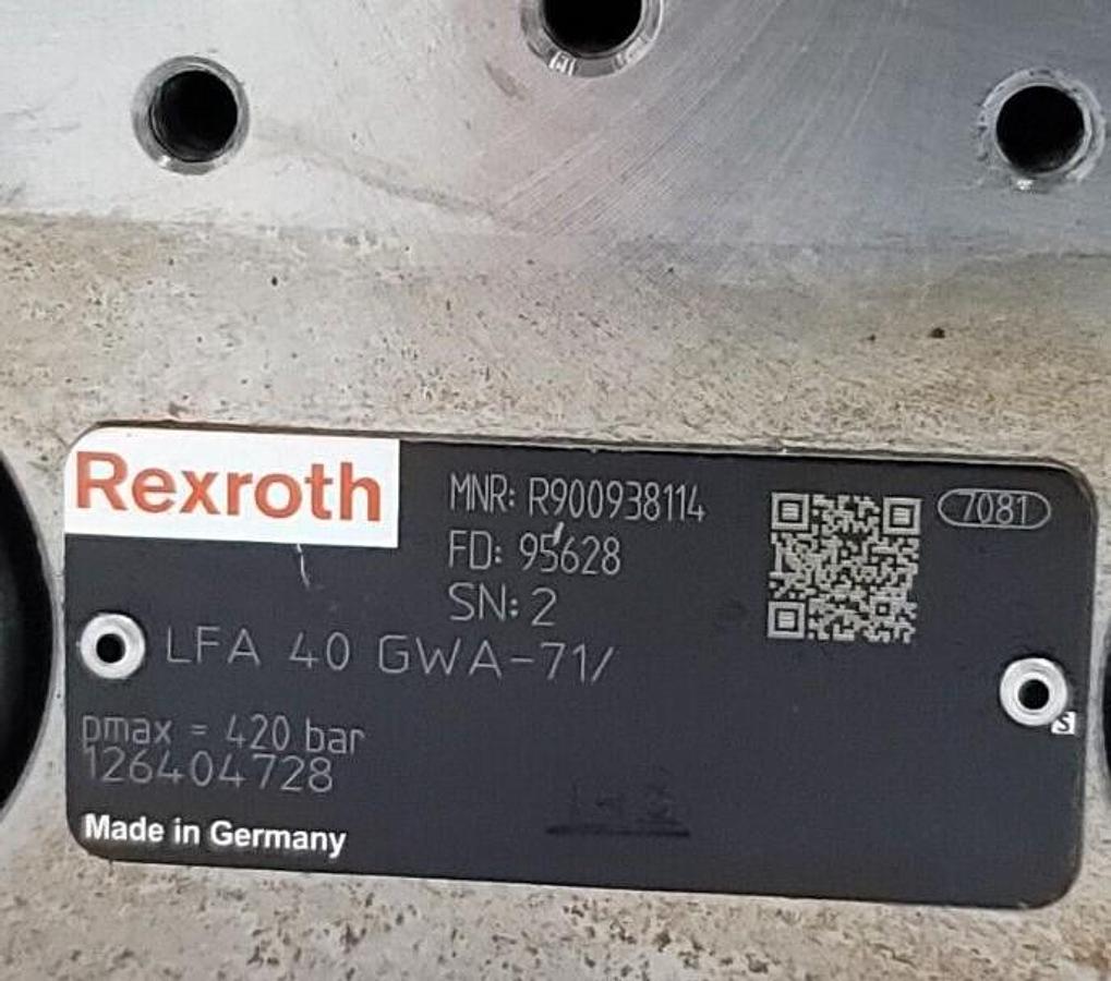 Used NEW BOSCH REXROTH LFA 40 GWA-71/ LOGIC VALVE R900938114
