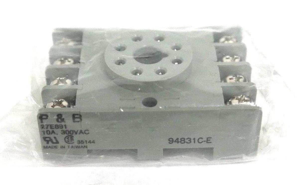 Used LOT OF 5 NEW POTTER & BRUMFIELD 27E891 RELAY BASES 10A, 300VAC, 94831C-E