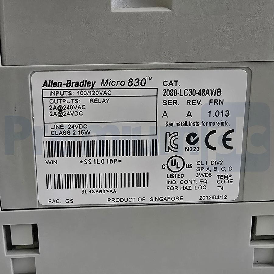 Used Allen-Bradley 2080-LC30-48AWB /A Micro830 48 I/O Controller | 120V AC USPI