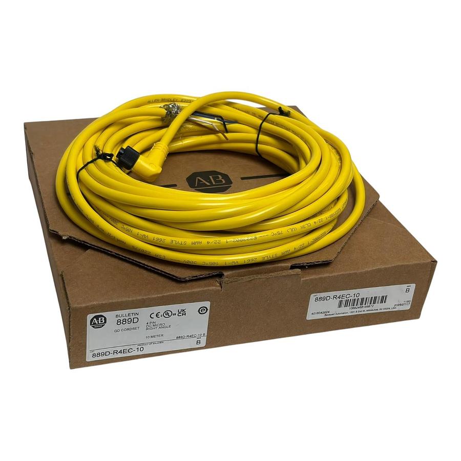 Allen-Bradley 889D-R4EC-10 Bulletin 889D 4-Pin DC Micro Right Angle Cordset 10m