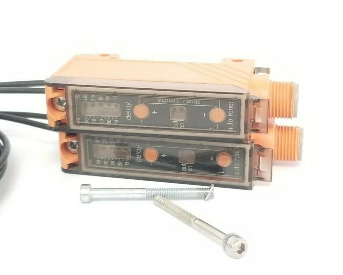Used LOT OF 2 IFM EFECTOR OB5013 / OBF-FPKG/T/US PHOTOELECTRIC FIBEROPTIC SENSORS