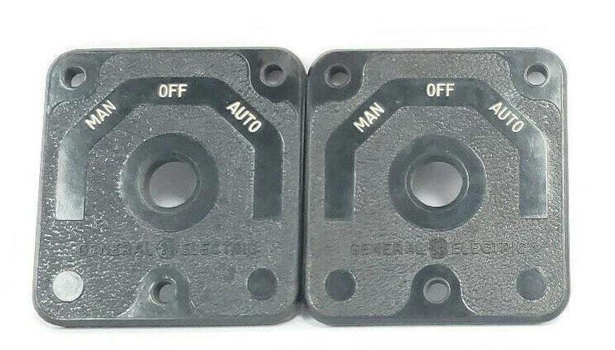 Used LOT OF 2 GENERAL ELECTRIC 6016164P1 MANUAL OFF AUTO SWITCH PLATES