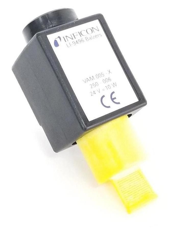 Used NIB INFICON VAM-005-X SOLENOID VALVE 250-006, 24V, 10W, 3NM, 102048170, VAM005X