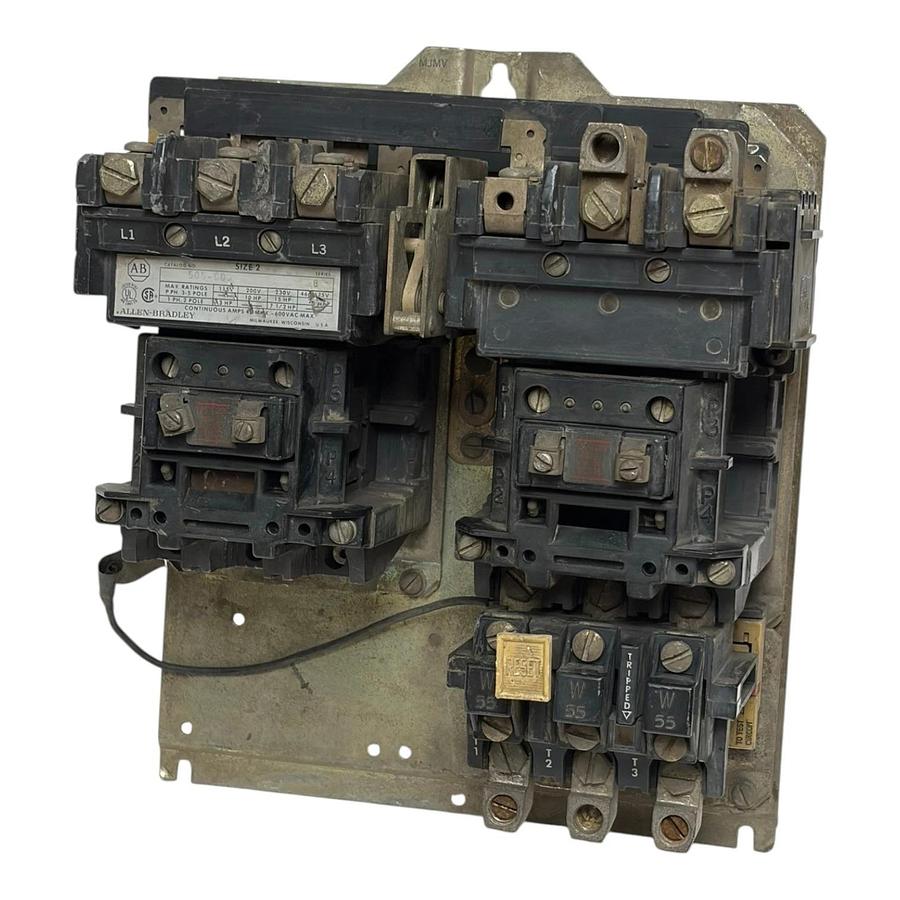 Used Allen-Bradley 505-C0D NEMA Size 2 Reversing Starter 45A 120V Coils