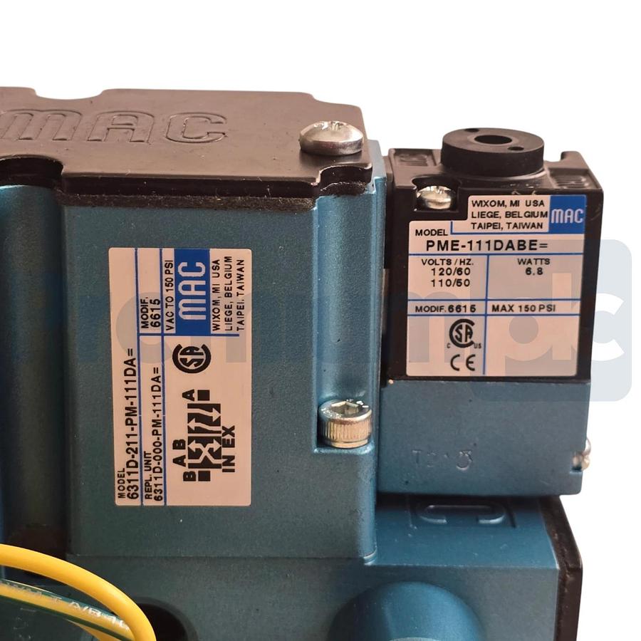 MAC 6311D-211-PM-111DA 4/2-Way Solenoid Spool Valve 3/8" NPTF 110/120V NSMP