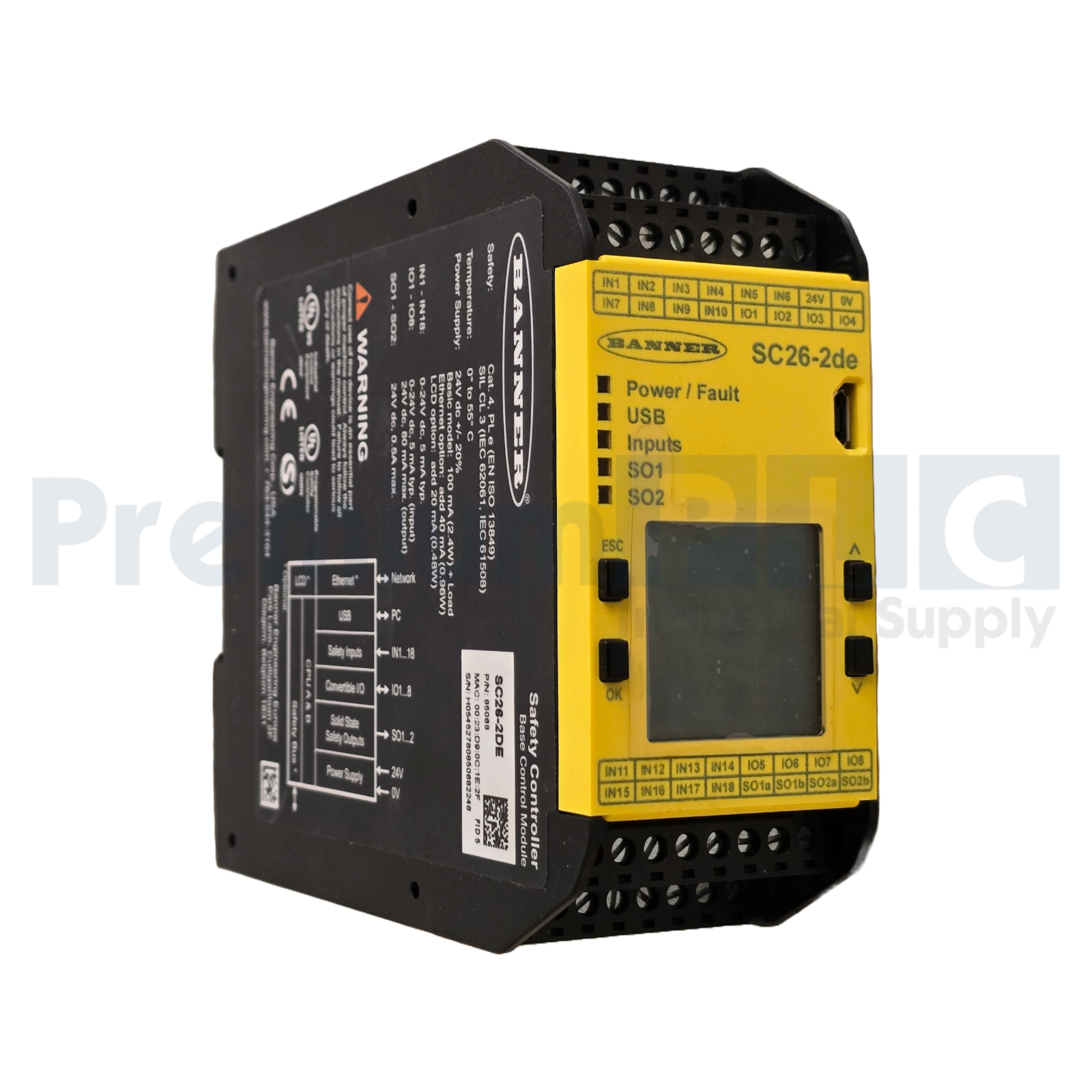 Used BANNER SC26-2DE SC26 SAFETY CONTROLLER BASE CONTROL MODULE P/N 85068 NUPI