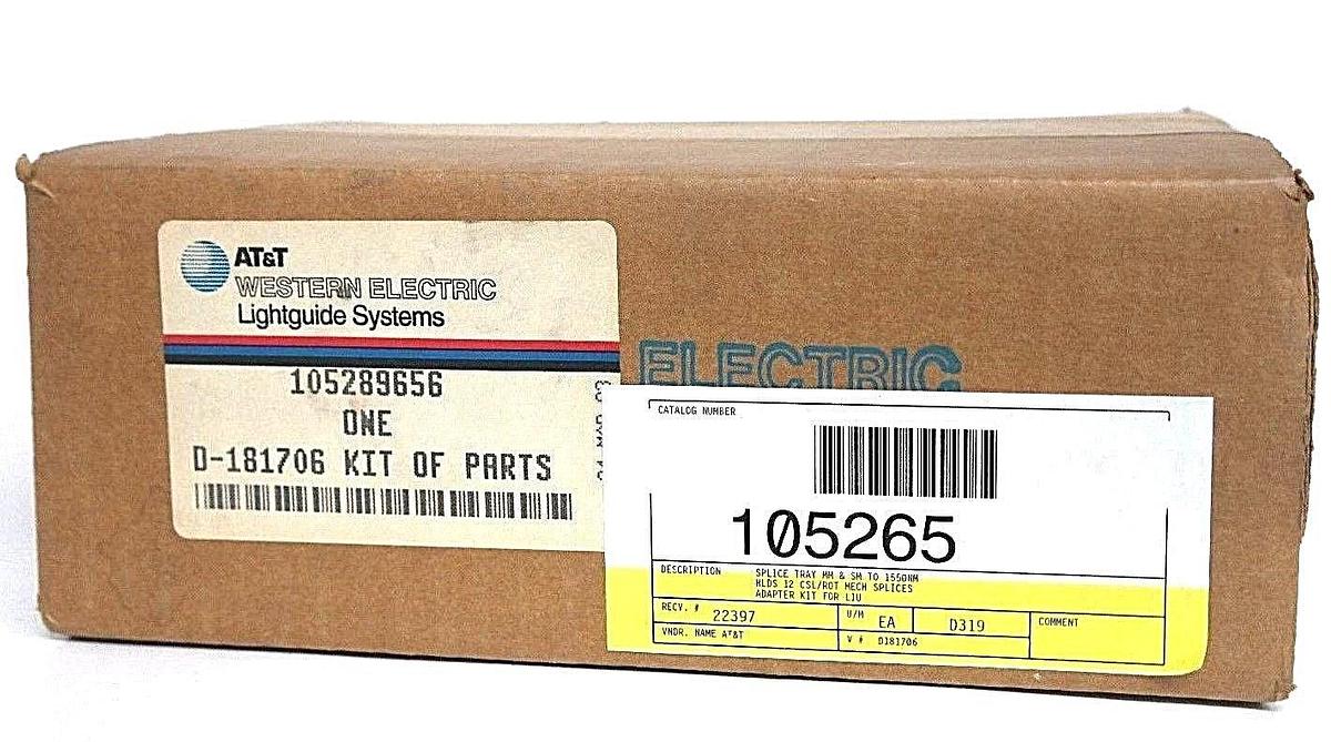 Used F/S AT&T WESTERN ELECTRIC 105289656 ONE D-181706 KIT OF PARTS SPLICE TRAY