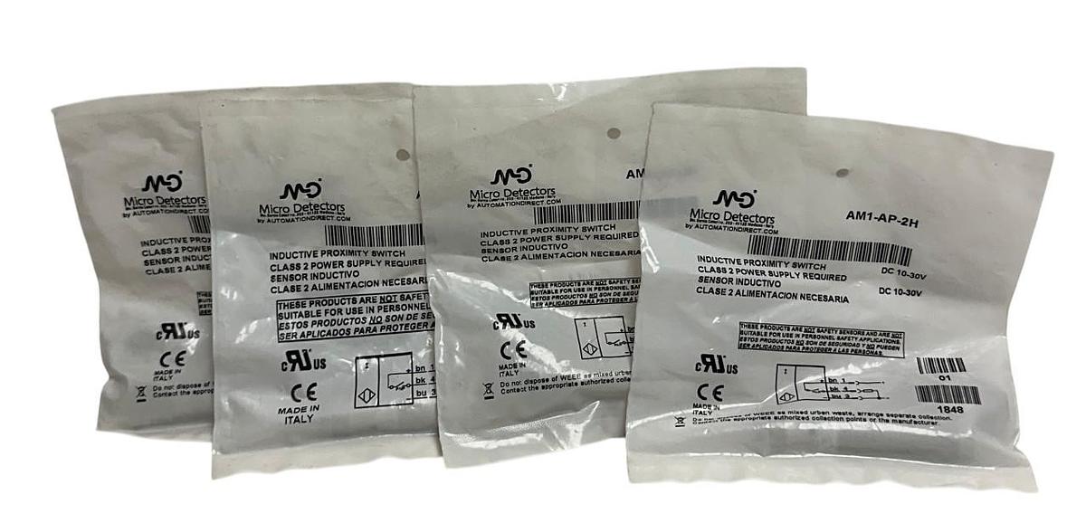 Used 4 AUTOMATIONDIRECT MICRO DETECTORS AM1-AP-2H / AM1AP2H PROXIMITY SWITCHES NSFS