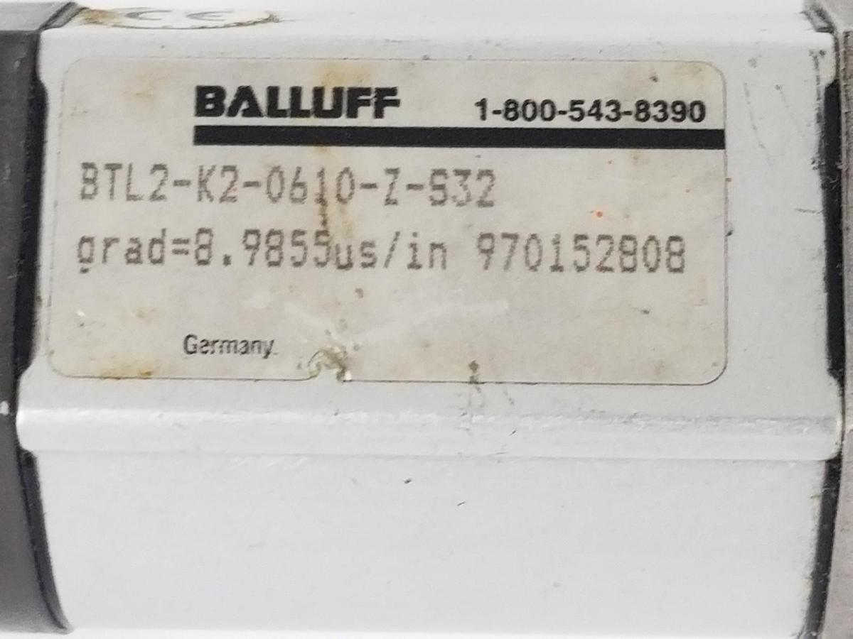 Used BALLUFF BTL2-K2-0610-Z-S32 POSITION SENSOR GRAD=8.9855us/in 970152808 31-1/2 OAL