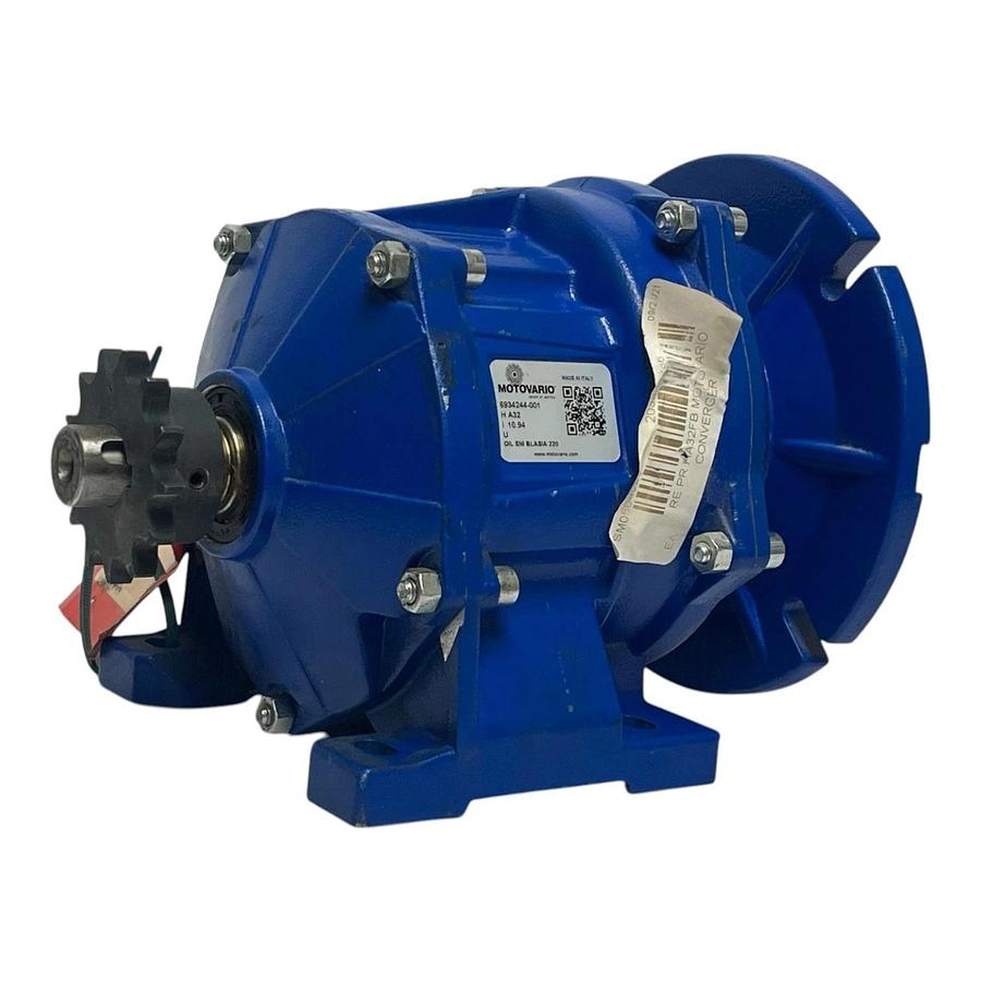 Motovario HA32 Helical Gear Reducer 10.94:1 Ratio Aluminum Housing - NSNP