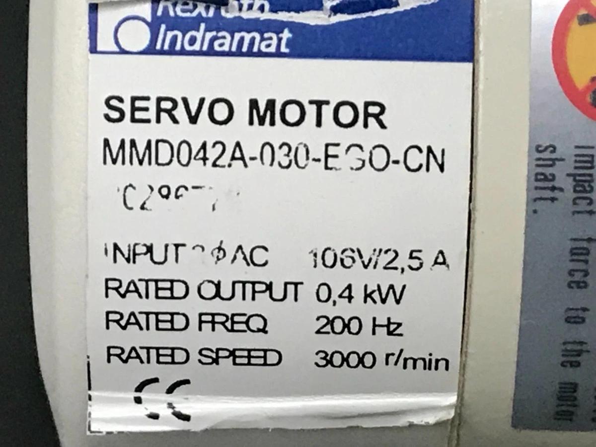 REXROTH INDRAMAT MMD042A-030-EGO-CN MMD SERVO MOTOR 106V/2.5A R911286778 NSMP