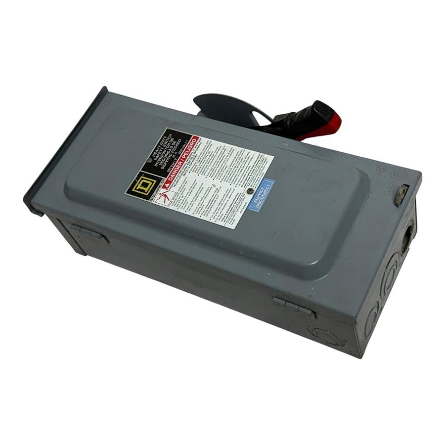 Used Square D HU361RB Heavy Duty Non-Fusible Safety Switch 30A 600V NEMA 3R