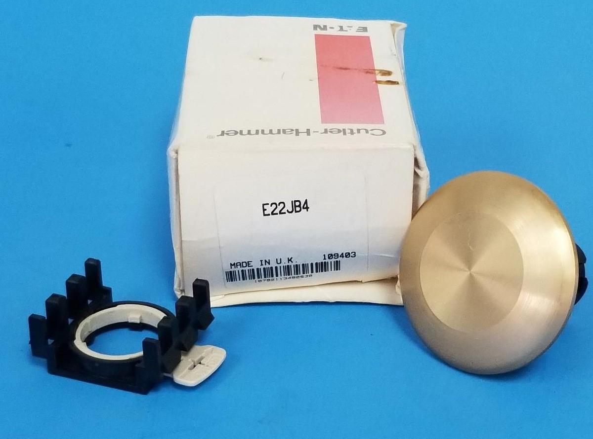 NIB EATON CUTLER-HAMMER E22JB4 MOMENTARY YELLOW ALUM JUMBO MUSHHEAD PB