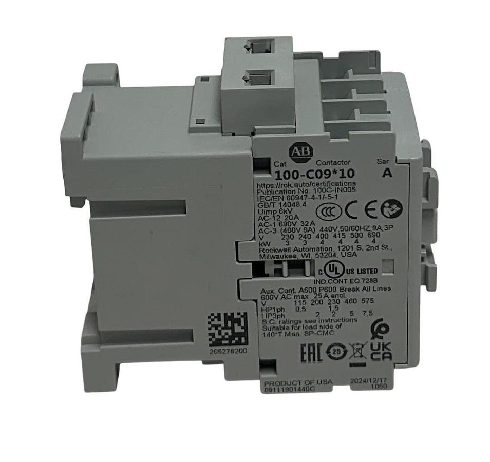 ALLEN BRADLEY 100-C09KJ10 /A BULLETIN 100 IEC CONTACTOR 24VAC 3-POLE OEM NSMP