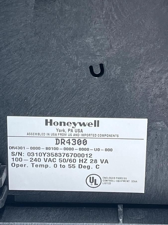 Used Honeywell DR4301-0000-B0100-0000-0000-U0-000 Circular Chart Recorder - DR4300