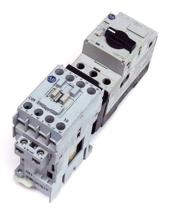 Used ALLEN BRADLEY 100-C09D*10 CONTACTOR SER A W/ 140M-D8E-B63 MOTOR PROTECTOR SER B