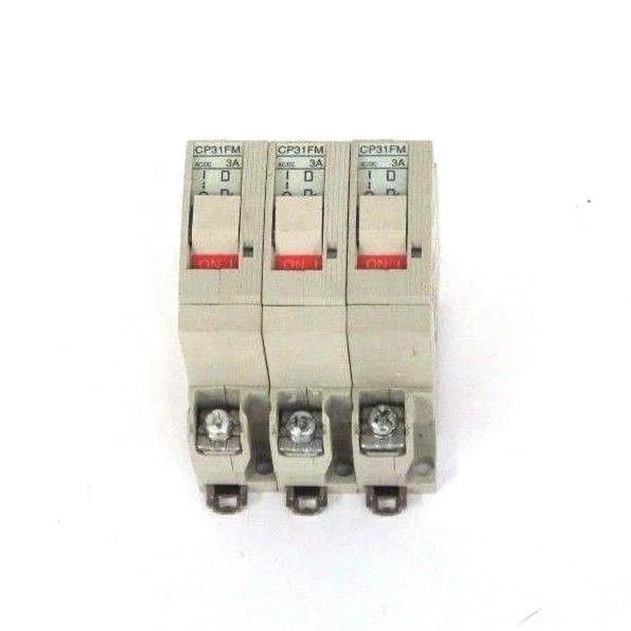 Used LOT OF 3 FUJI CP31FM/3 CIRCUIT PROTECTORS CP31FM 3 AMP BREAKER