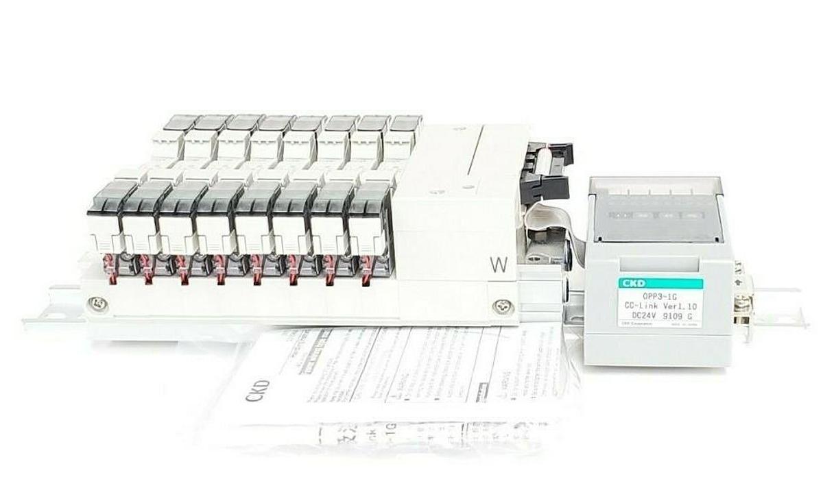 Used NIB CKD M4GB120R-C6-T6G1WHD-8-3 MANIFOLD OPP3-1G CC-LINK W/ 4GB129R-00-A2NH-3