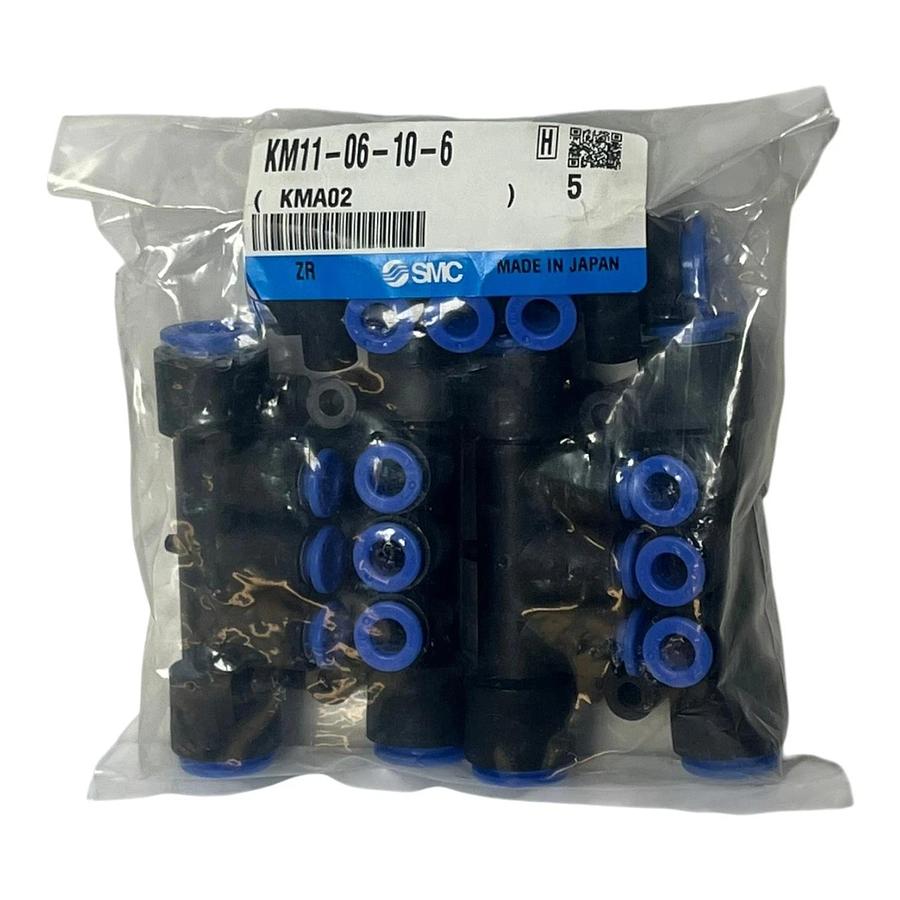 Used Lot of 5) SMC KM11-06-10-6 One-Touch Manifold Fitting XALT Energy - New Sealed