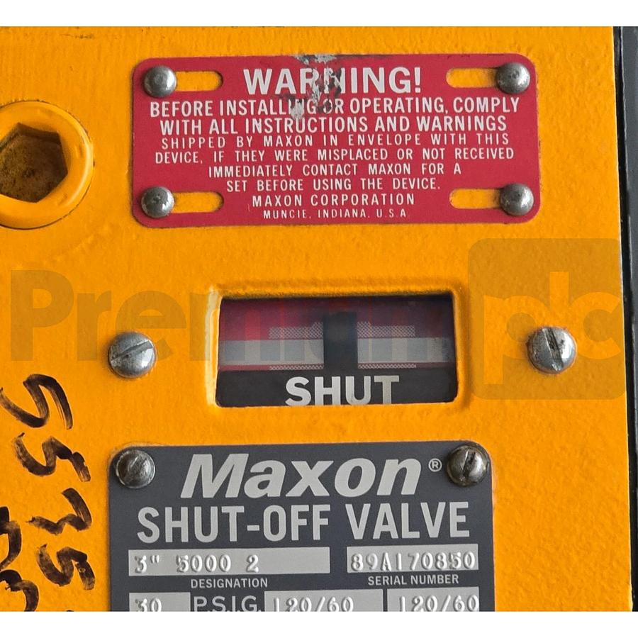 Maxon 3" 5000 2 Safety Shut-Off Valve 30PSIG 120V 6 Sec. New P/N 300SMA11 NSNP