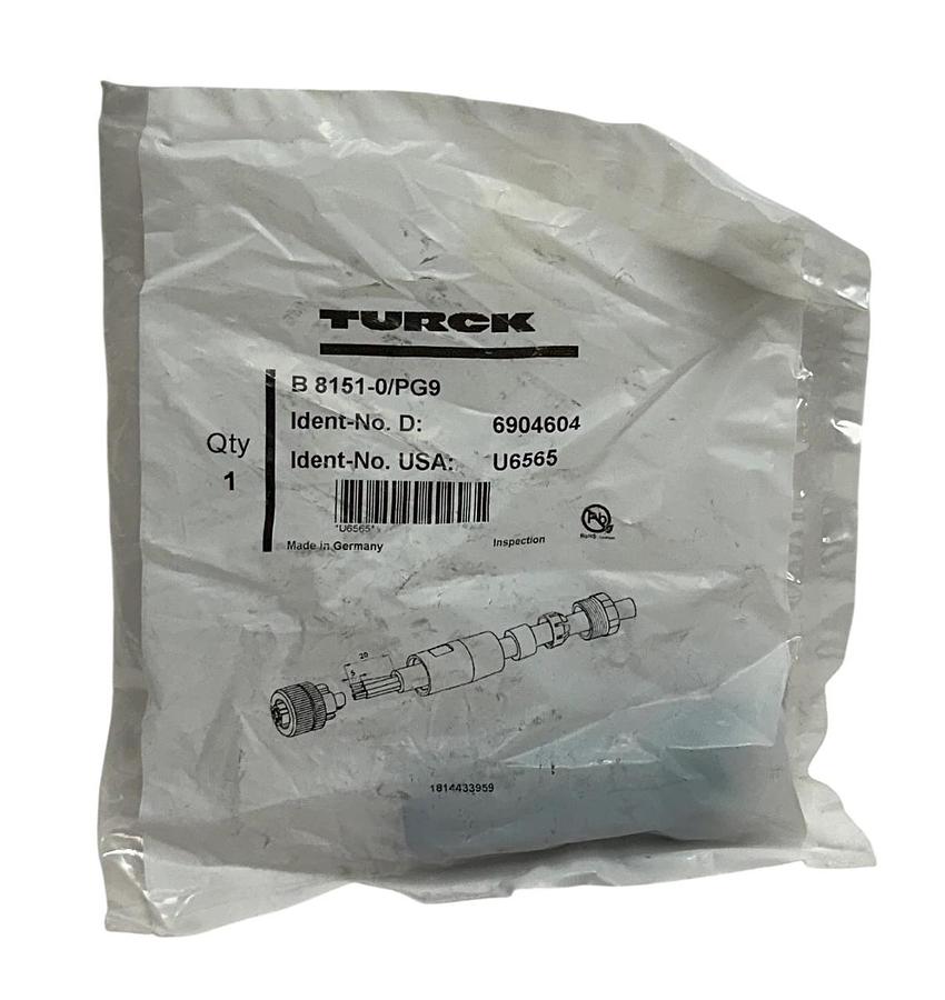 Used TURCK B 8151-0/PG9 / U6565 SENSOR CONNECTOR M12 CONNECTION OEM NSFS