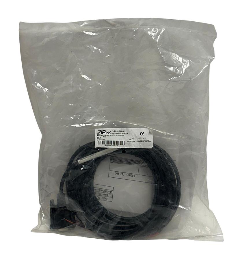 Used AUTOMATIONDIRECT ZL-DB9F-CBL-5P / ZLDB9FCBL5P ZIPLINK CABLE DB9 FEMALE 5M NSFS