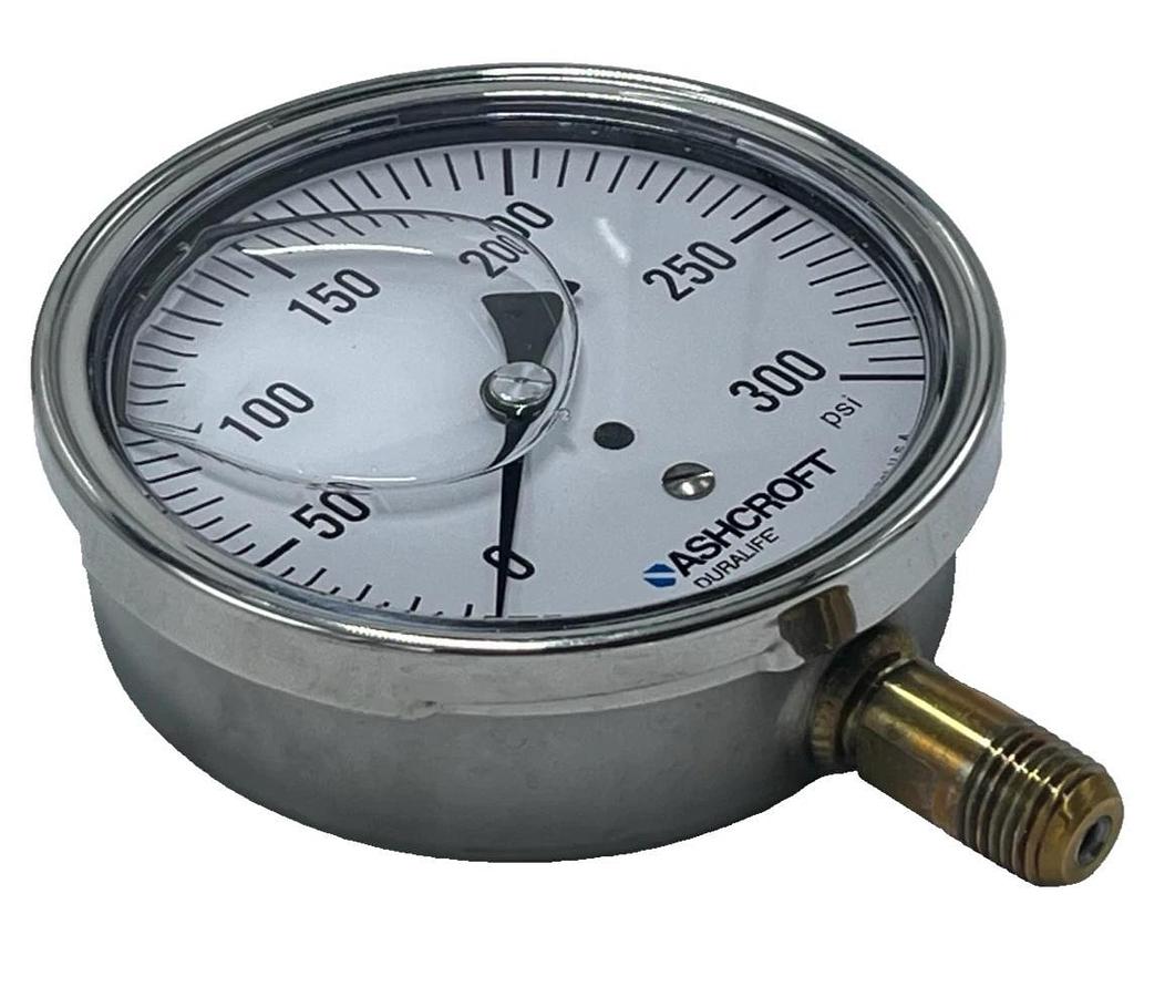 Ashcroft 35-1009-AWL-02L-300#-XC4 Duralife Pressure Gauge 3.5" 0-300 PSI Liquid