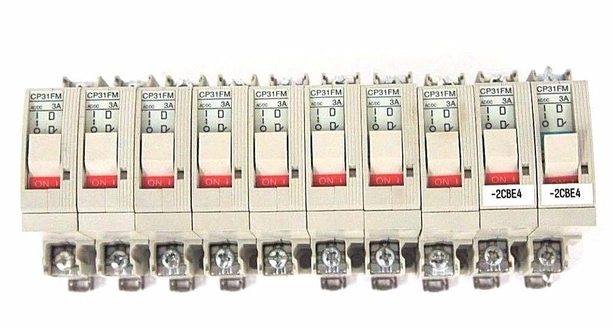 Used LOT OF 10 FUJI CP31FM/3 CIRCUIT PROTECTORS CP31FM 3 AMP BREAKER