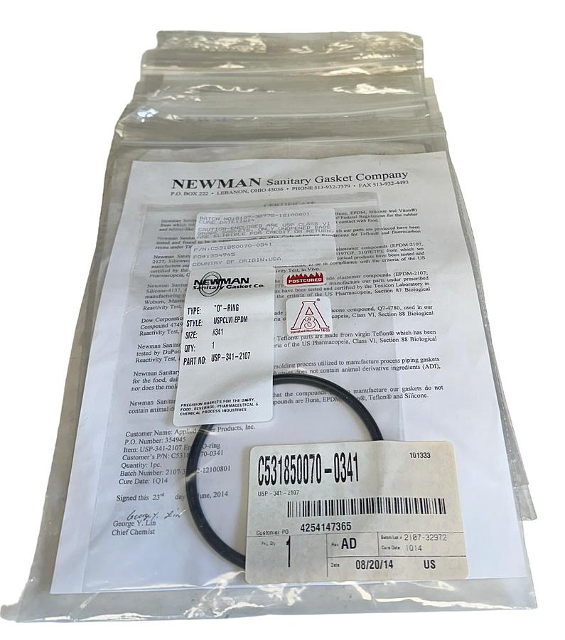 Used 8 NEW ROSEMOUNT NEWMAN C531850070-0341 / USP-341-2107 O-RINGS SIZE #341 NSMP