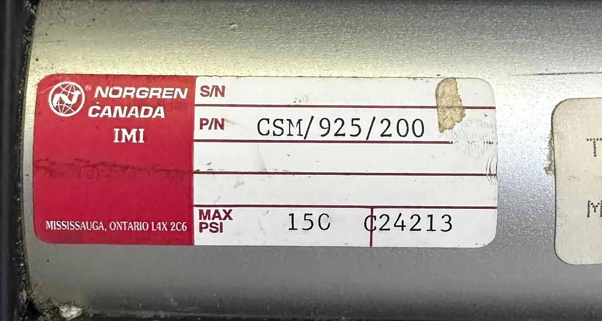 NEW NORGREN IMI CSM/925/200 / CSM925200 PNEUMATIC CYLINDER 150PSI C24213