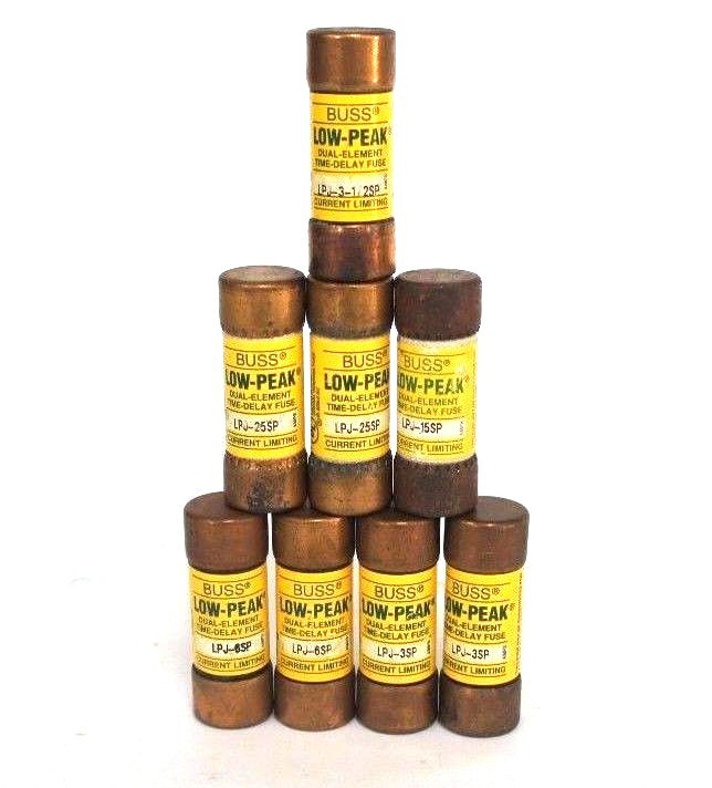 Used NEW COOPER BUSSMANN BUSS LPJ-3SP, LPJ-25SP, LPJ-15SP, LPJ-6SP, LPJ-3-1/2SP FUSES