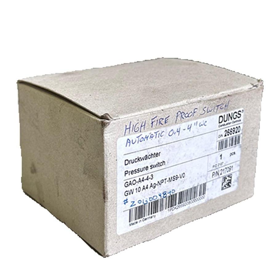 Used NEW DUNGS GAO-A4-4-3 / GAOA443 PRESSURE SWITCH GW 10 A4 Ag-NPT-MS9-V0 217091