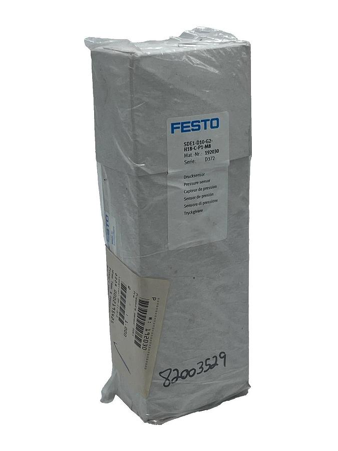 Used Festo SDE1-D10-G2-H18-C-P1-M8 Pressure Sensor 192030 0-10 Bar PNP Backlit LCD