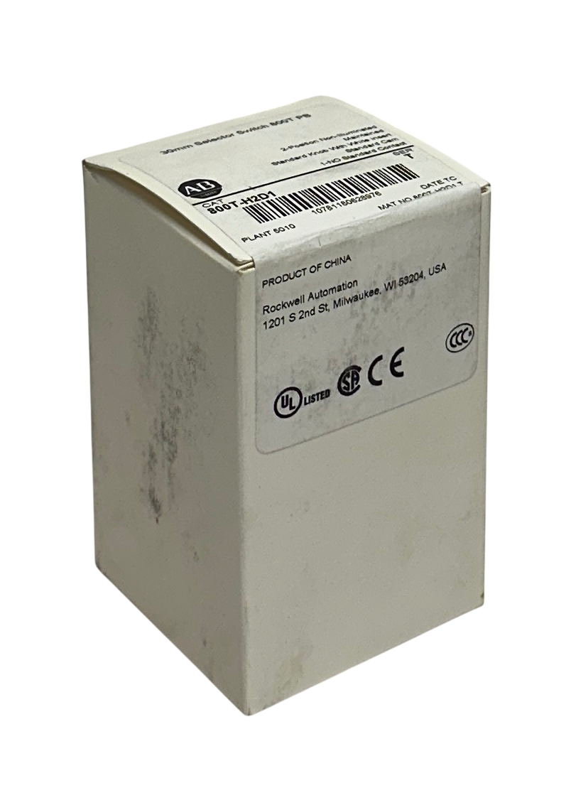 ALLEN BRADLEY 800T-H2D1 /T 30mm SELECTOR SWITCH 800T PB 2-POS STANDARD KNOB NSFS