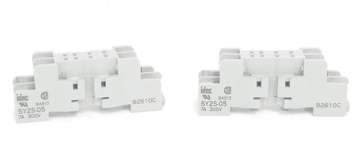Used LOT OF 2 NEW IDEC SY2S-05 RELAY SOCKETS 7A, 300V, SY2S05