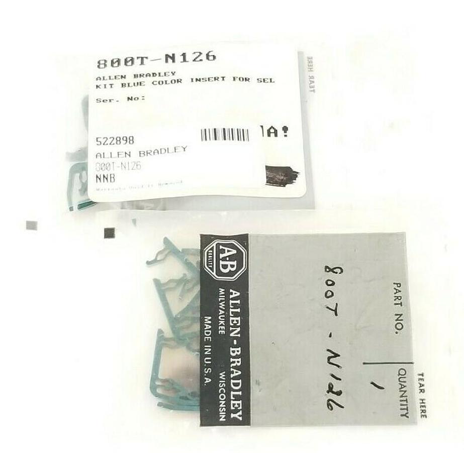 LOT OF 2 NEW ALLEN BRADLEY 800T-N126 KITS BLUE COLOR INSERT 800TN126