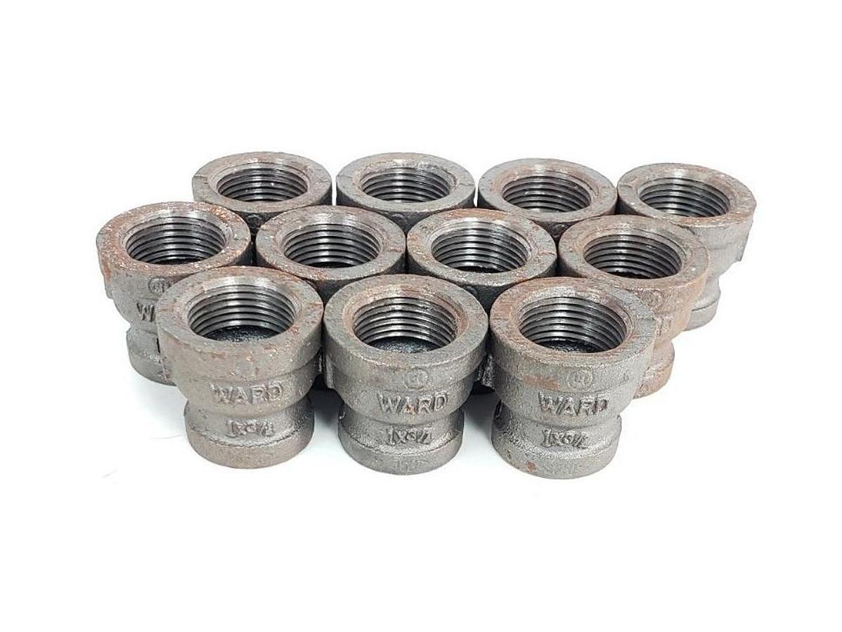 LOT OF 11 NEW WARD 1X3/4 BLK MI CPLG 1" X 3/4" BLACK PIPE REDUCER COUPLINGS